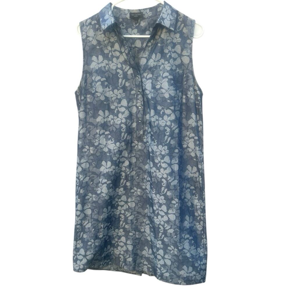 The Limited Ashton Floral Shirt Dress Sleeveless Collared Button Front Women’s L